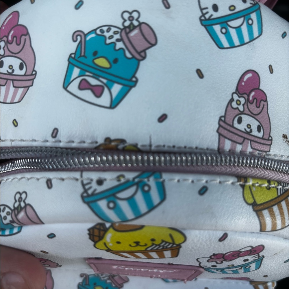 Loungefly Kids Sanrio White Cupcake Print Mini Backpack with Pink Patch - Picture 3 of 6